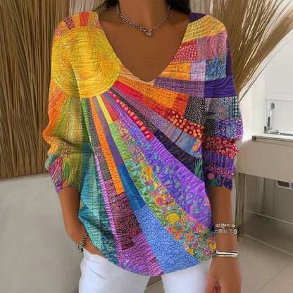 Dearbhla | The Printed V-Neck Jumper