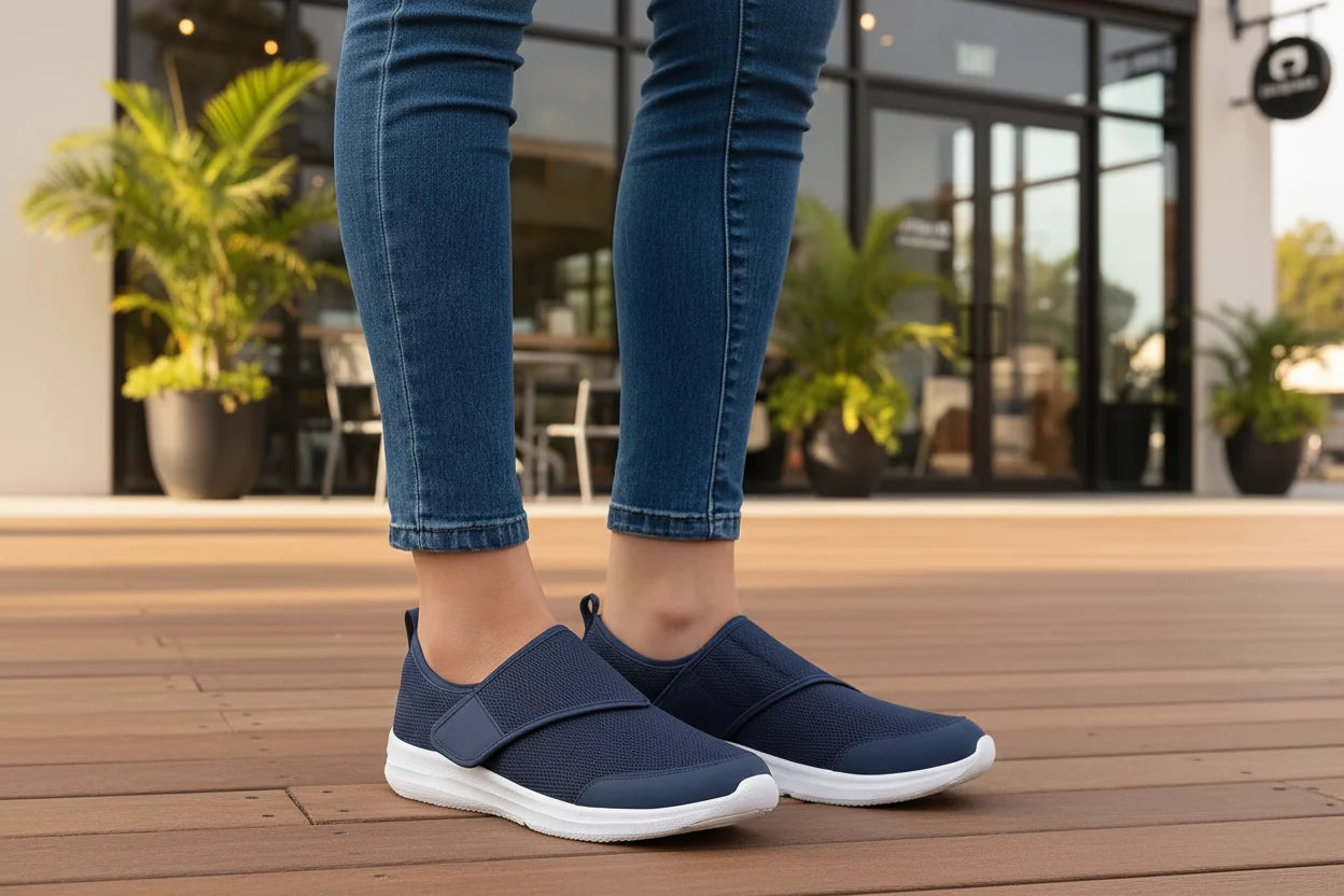 lagoz Berth | Orthopedische Diabetes Schoenen Unisex – Brede Klittenband Schoenen