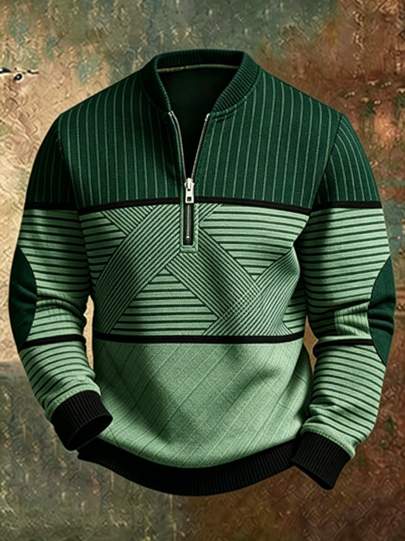 Senan | The Geometric Half-Zip Jumper