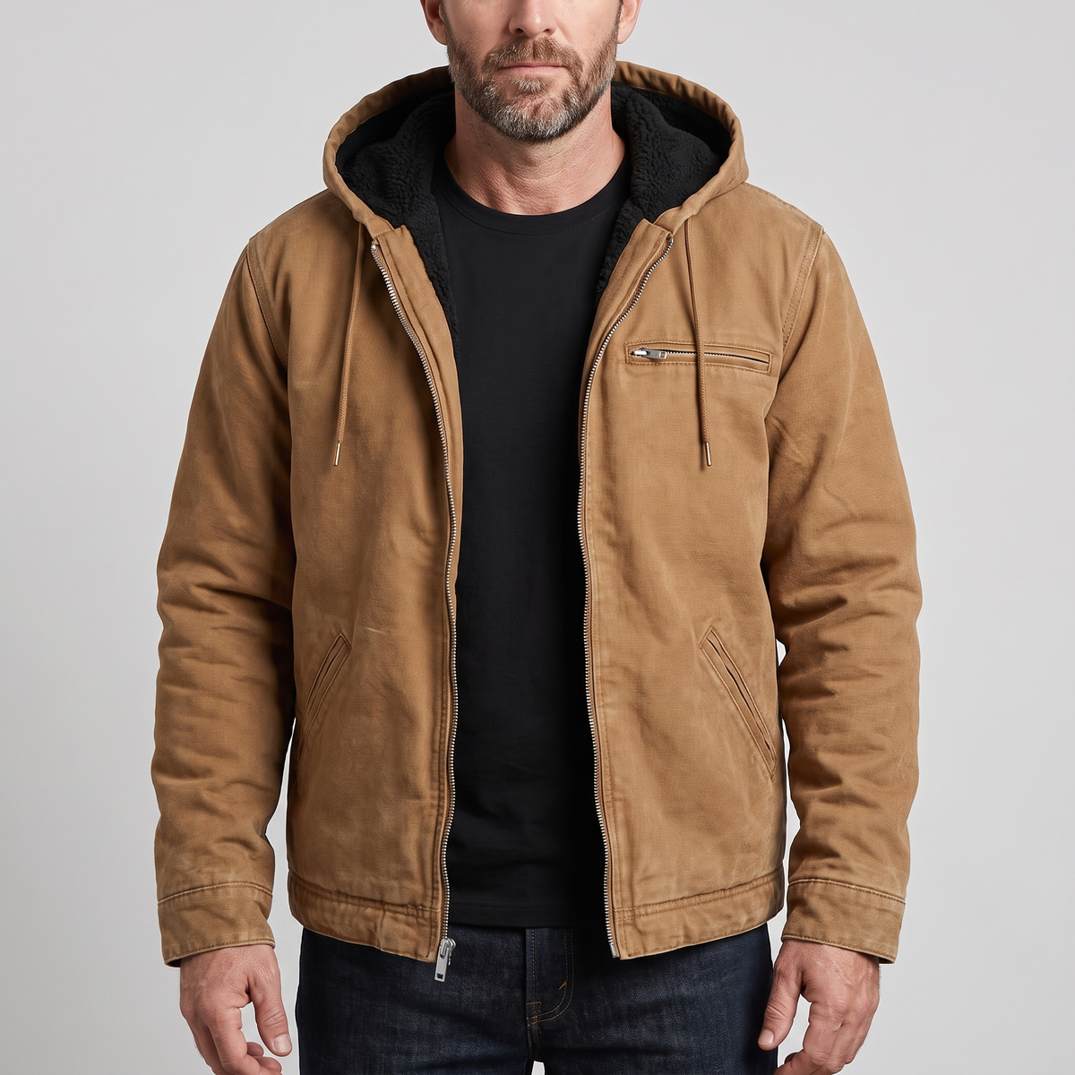 Cillian hooded jacket camel