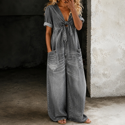 Méabh | The Wide-Leg Denim Jumpsuit