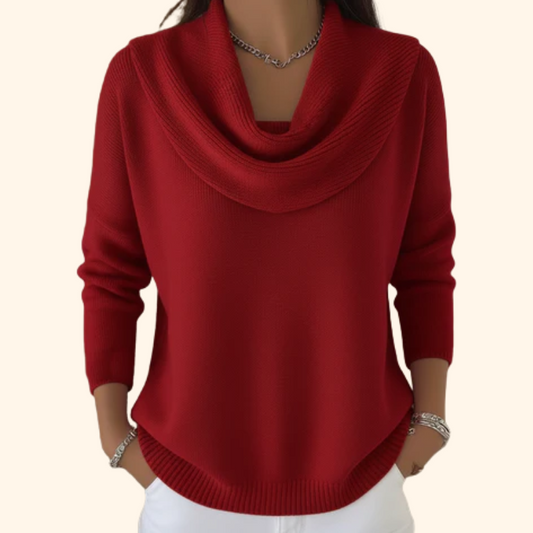 Darcy | Draped Cowl-Neck Sweater