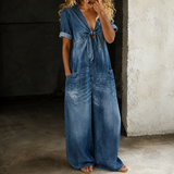 Méabh | The Wide-Leg Denim Jumpsuit