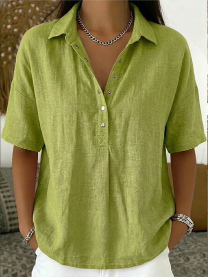 Nora | Collared Button Detail Blouse