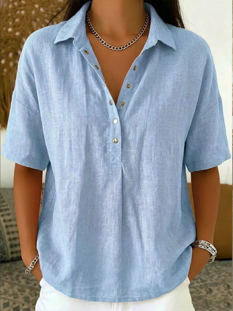 Nora | Collared Button Detail Blouse