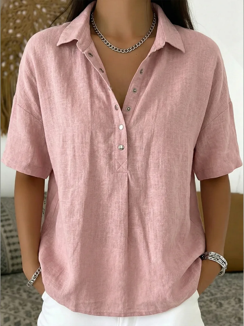 Nora | Collared Button Detail Blouse