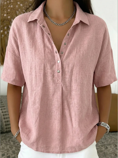 Nora | Collared Button Detail Blouse