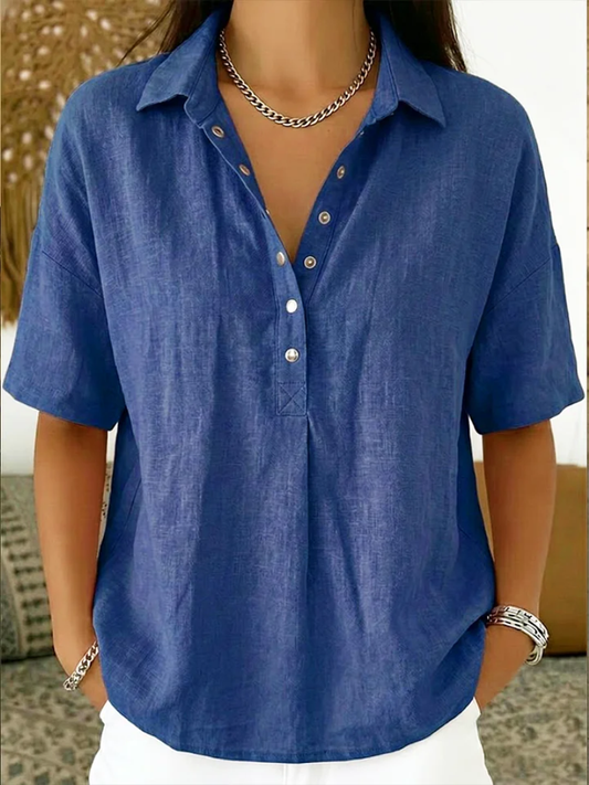 Nora | Collared Button Detail Blouse