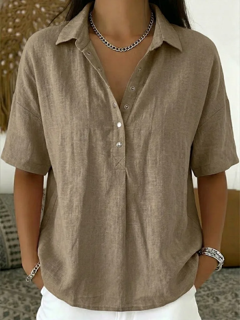 Nora | Collared Button Detail Blouse