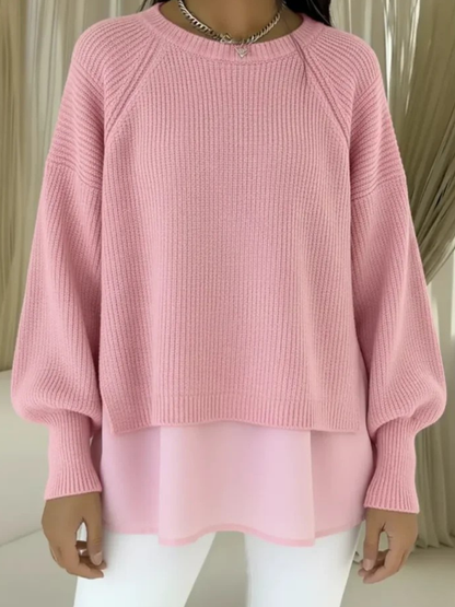 Laurel | Layered-Hem Knit Sweater