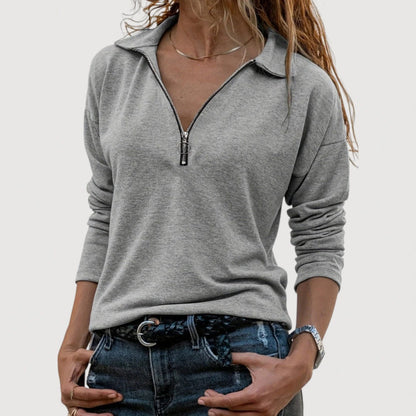 MAUREN – ZIP COLLAR TOP