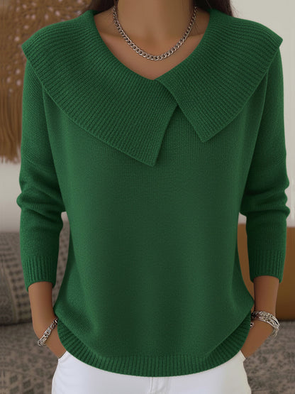 Leontine | Draped Collar Knit Jumper