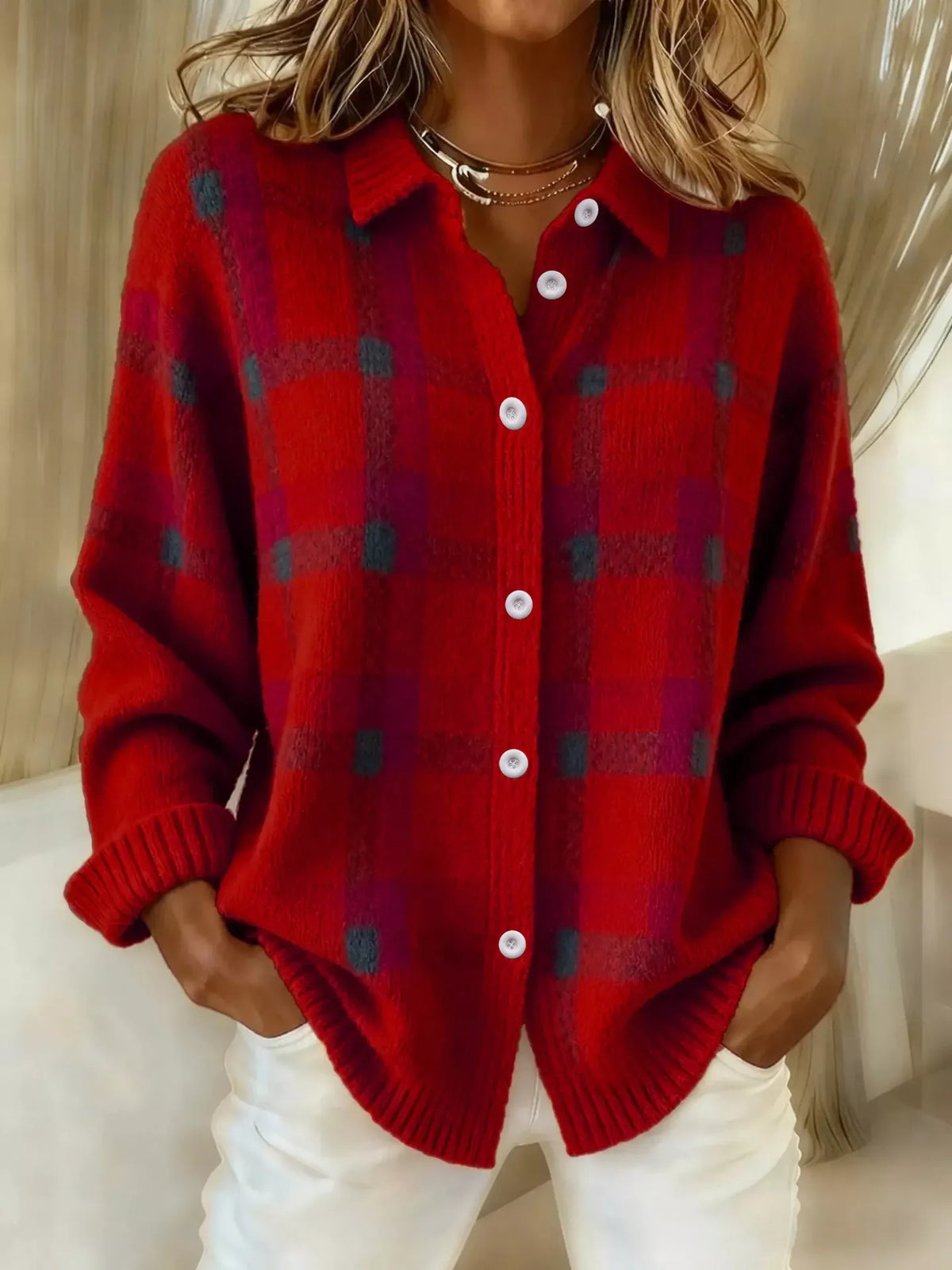 Brígh | The Plaid Knit Cardigan