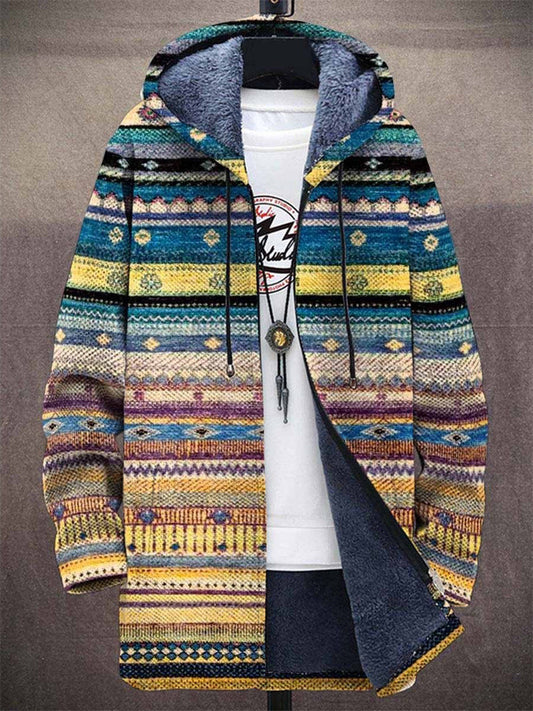 Marigold | Artisan-Patterned Hooded Cardigan
