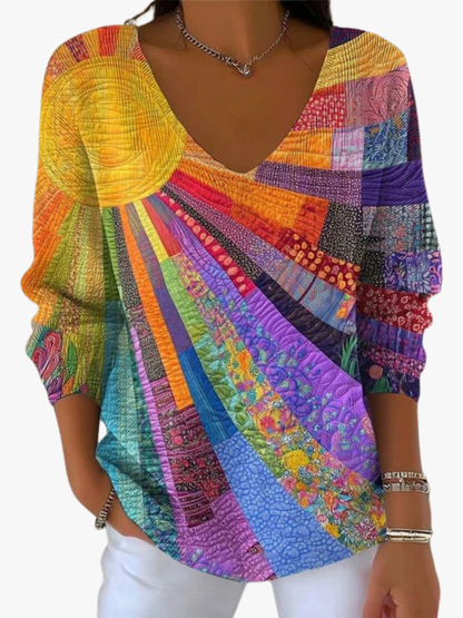 Dearbhla | The Printed V-Neck Jumper