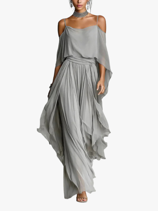Caoimhe | The Chiffon Off-Shoulder Set