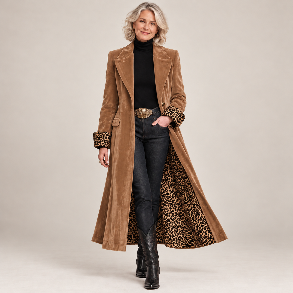 Isolde | The Velvet-Effect Longline Coat