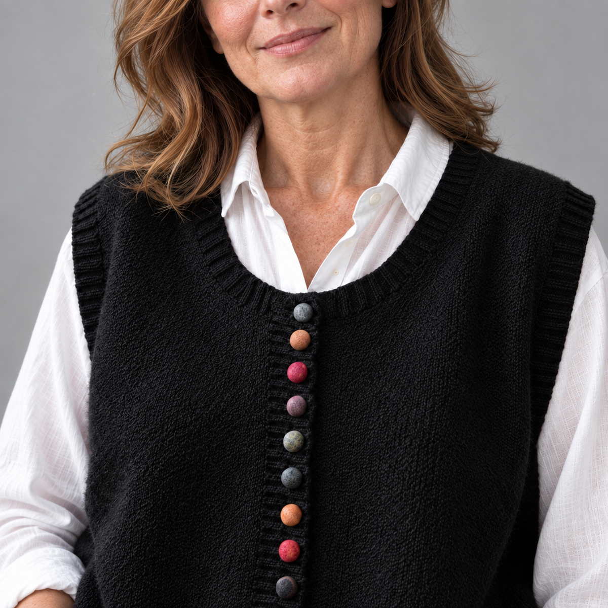 Nuala | The Button Knit Vest