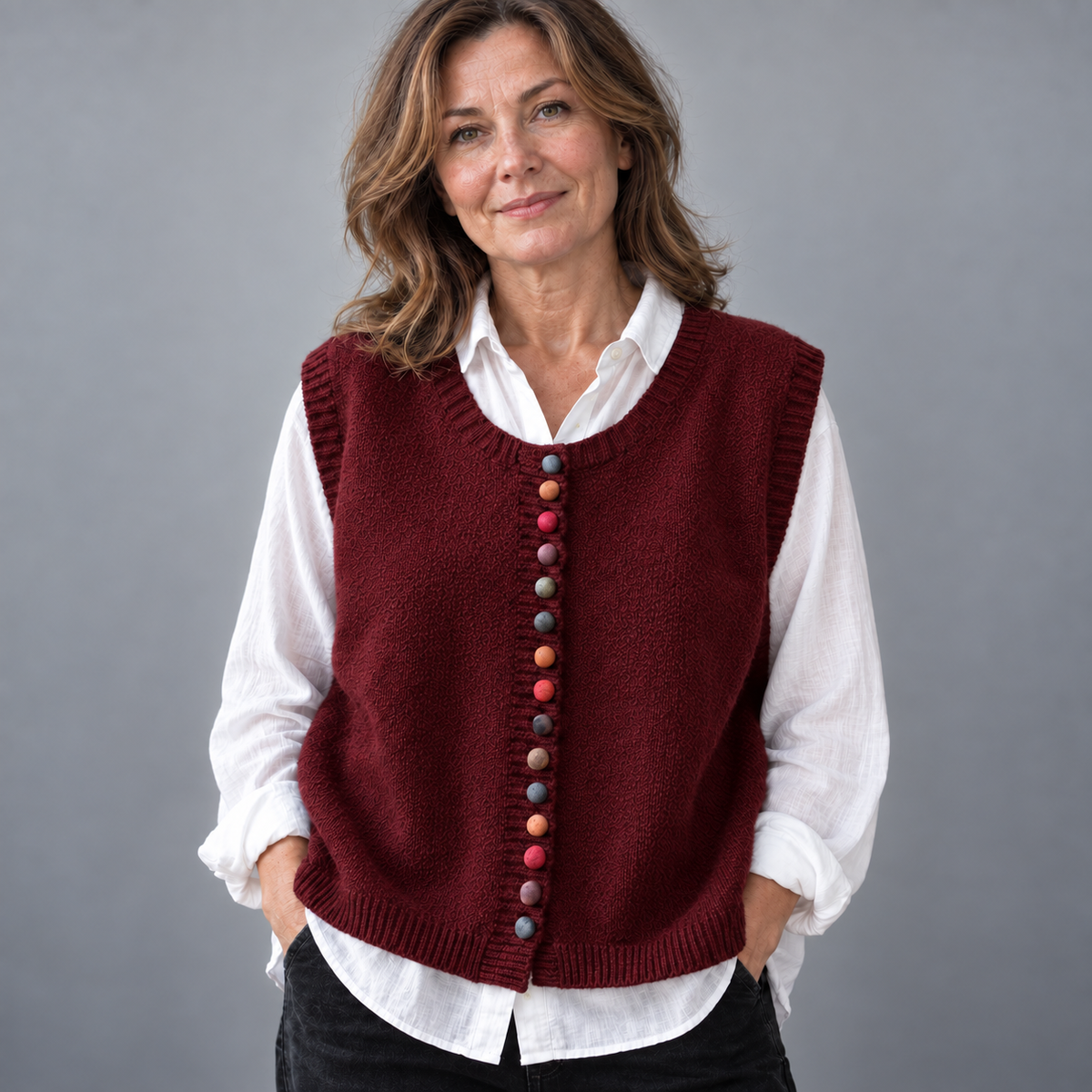 Nuala | The Button Knit Vest