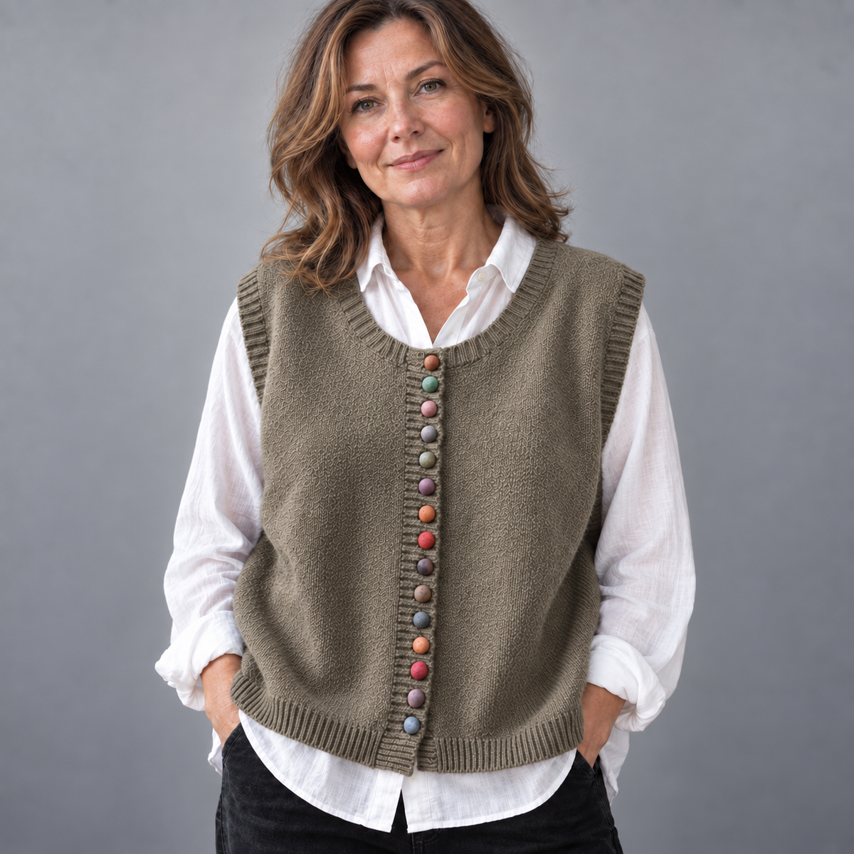 Nuala | The Button Knit Vest