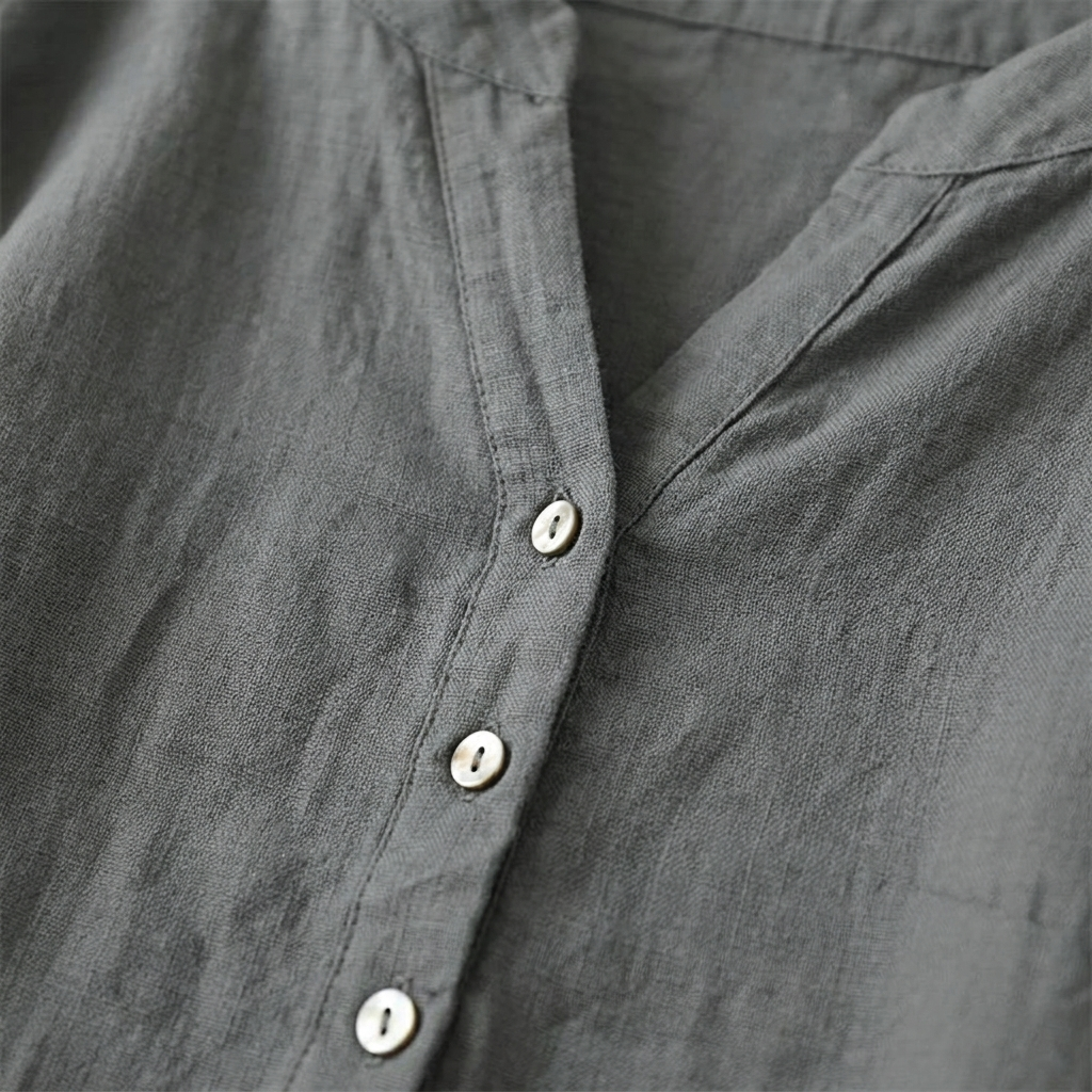 Rose– Oversized Blouse with V-neck and Buttons