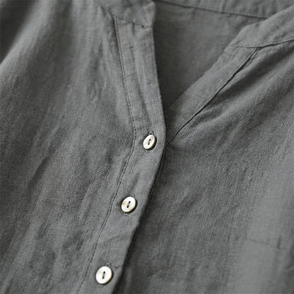 Rose– Oversized Blouse with V-neck and Buttons