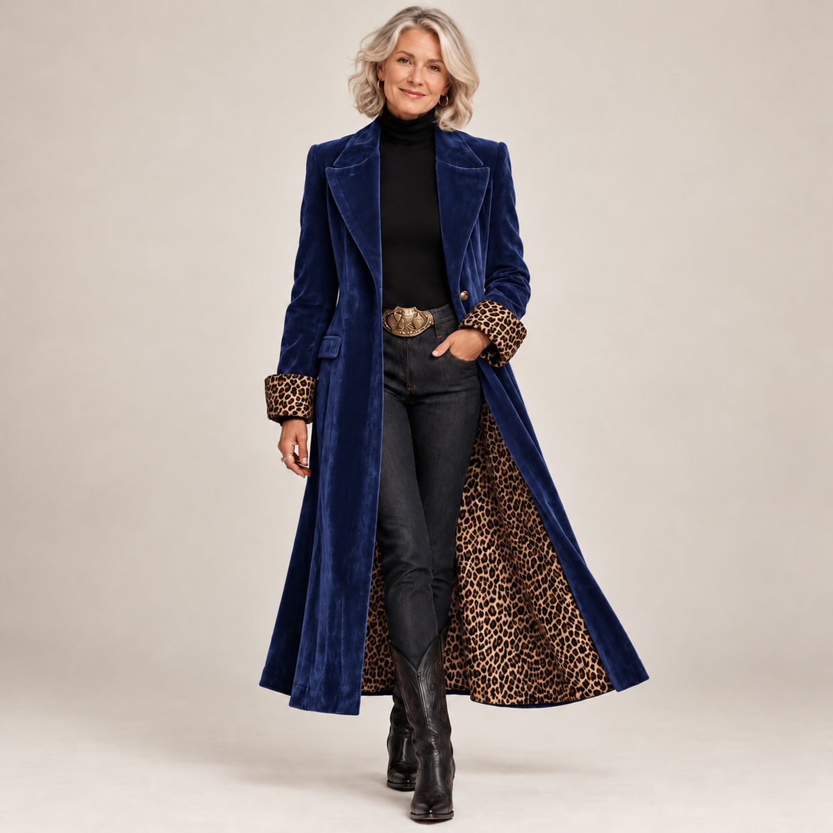 Isolde | The Velvet-Effect Longline Coat