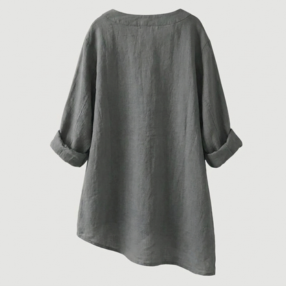 Rose– Oversized Blouse with V-neck and Buttons
