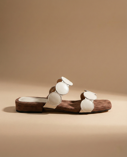 Aurelia Croc-Embossed Leather Mules
