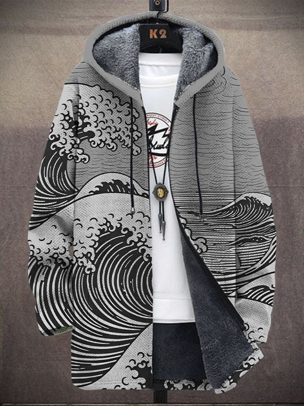 Margot | Hooded Artistic-Print Cardigan