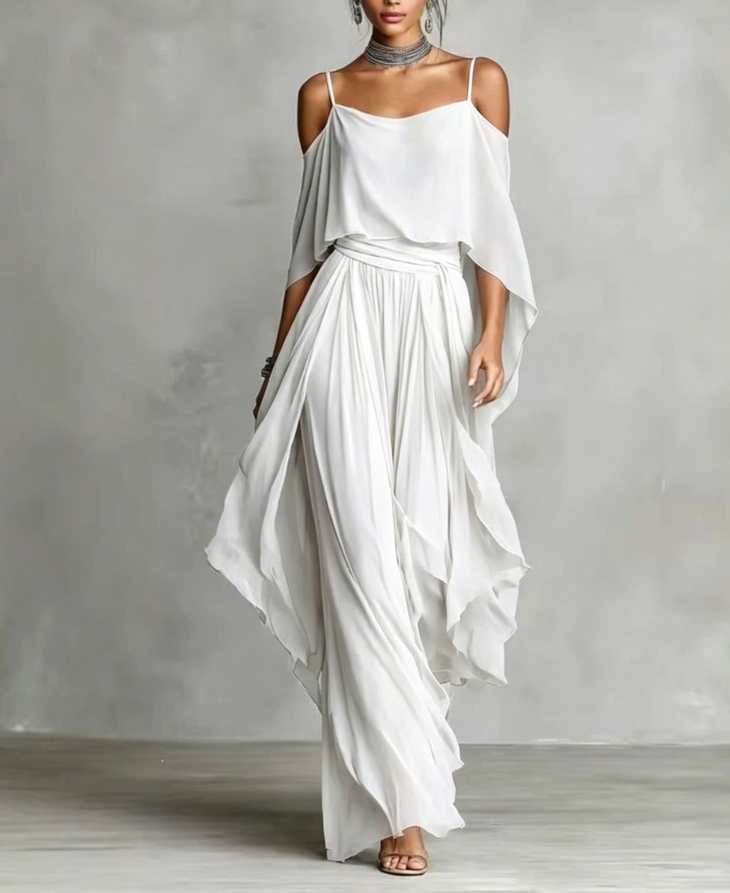 Caoimhe | The Chiffon Off-Shoulder Set