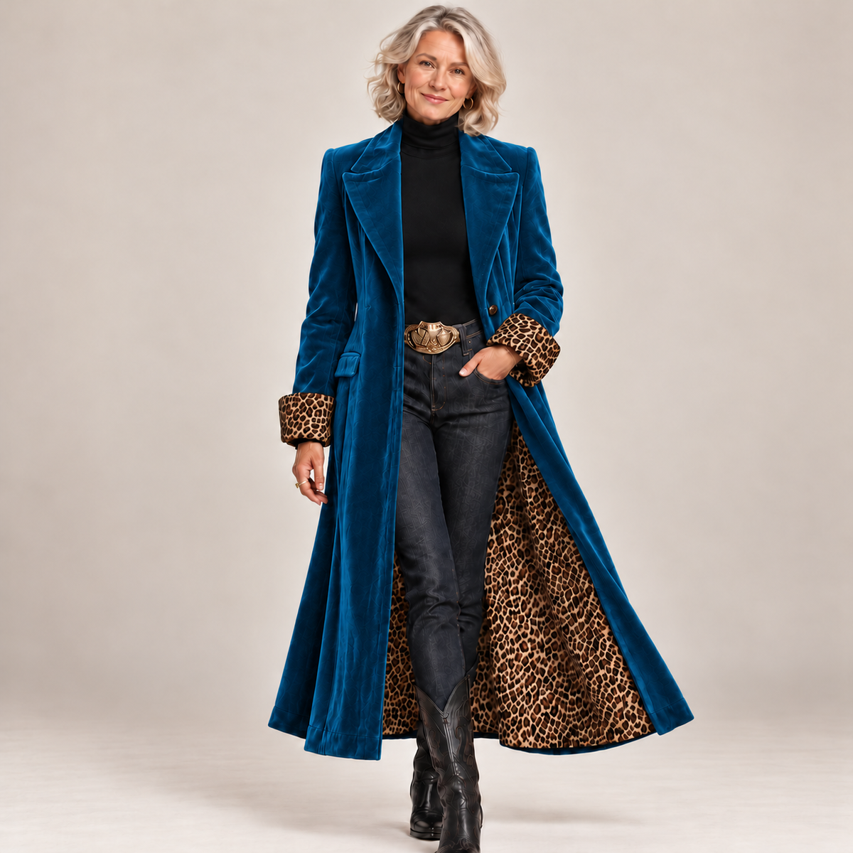 Isolde | The Velvet-Effect Longline Coat