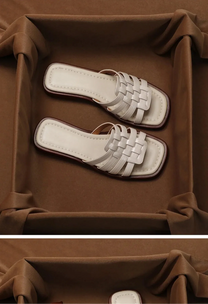 Naples Italian Leather Slides