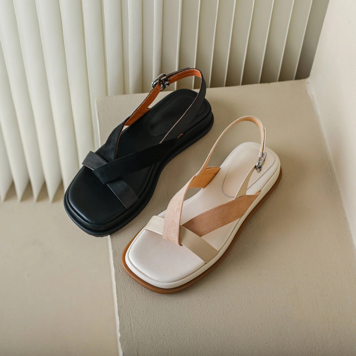 Valetta Cross-Strap Platform Sandal