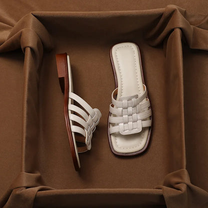 Naples Italian Leather Slides