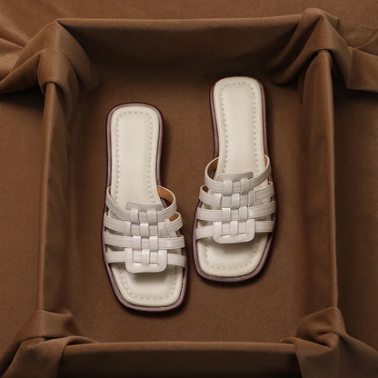 Naples Italian Leather Slides