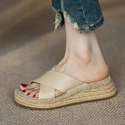 Sorella Woven Leather Platform Sandals
