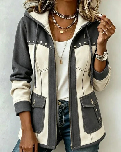 Tara | The Two-Tone Hooded Jacket