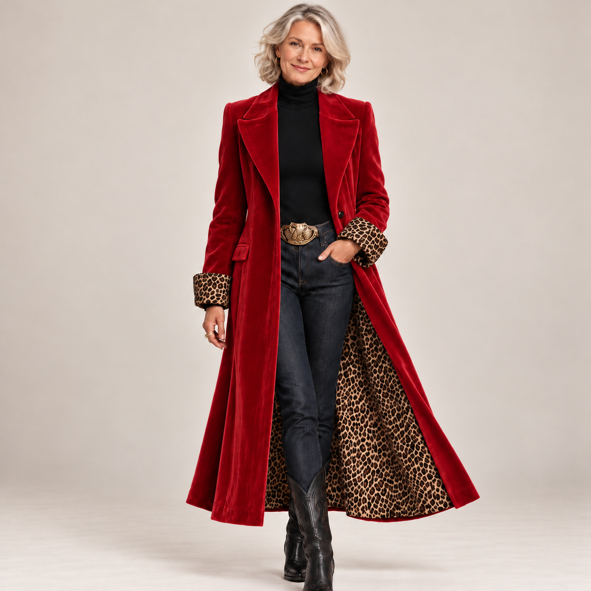 Isolde | The Velvet-Effect Longline Coat