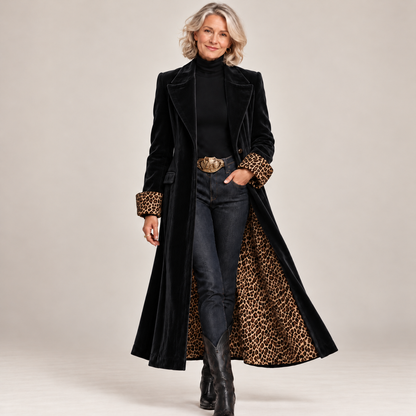 Isolde | The Velvet-Effect Longline Coat