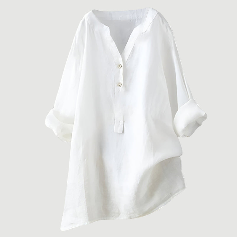Rose– Oversized Blouse with V-neck and Buttons
