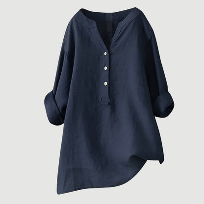 Rose– Oversized Blouse with V-neck and Buttons