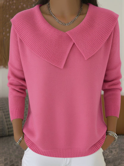 Leontine | Draped Collar Knit Jumper