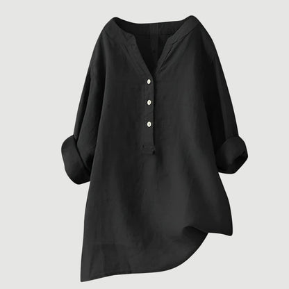 Rose– Oversized Blouse with V-neck and Buttons