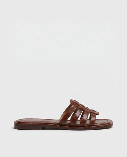 Naples Italian Leather Slides