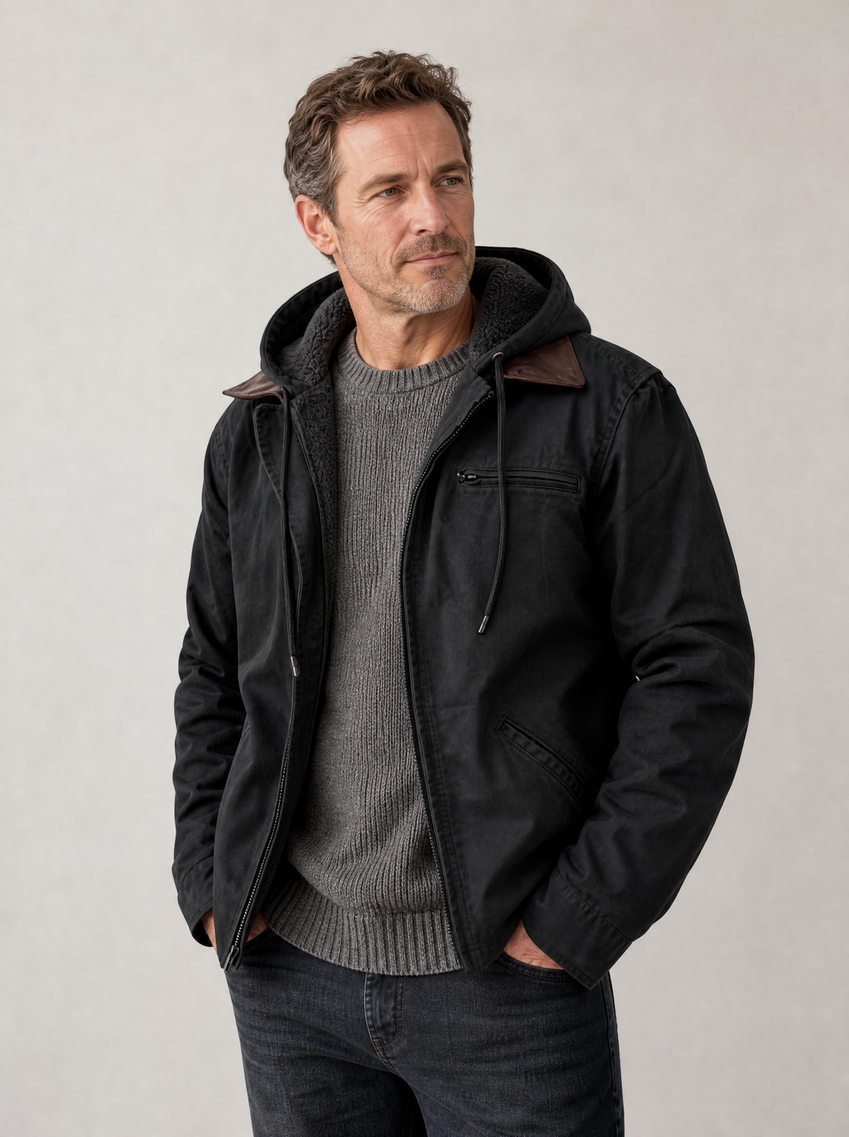 Eoin | The Canvas Fleece-Lined Hooded Jacket