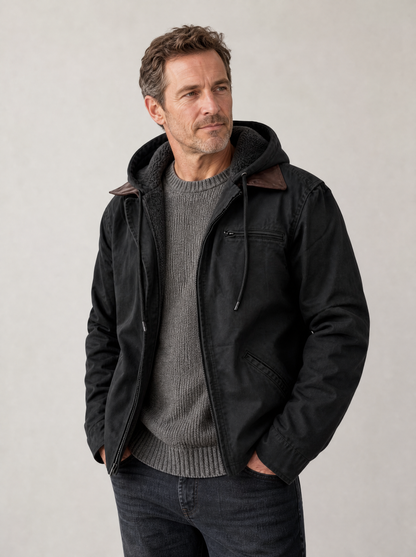 Eoin | The Canvas Fleece-Lined Hooded Jacket