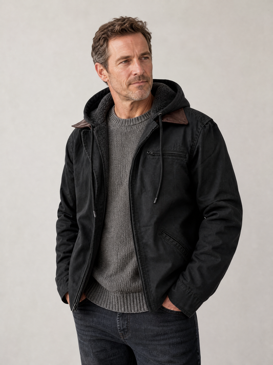 Eoin | The Canvas Fleece-Lined Hooded Jacket
