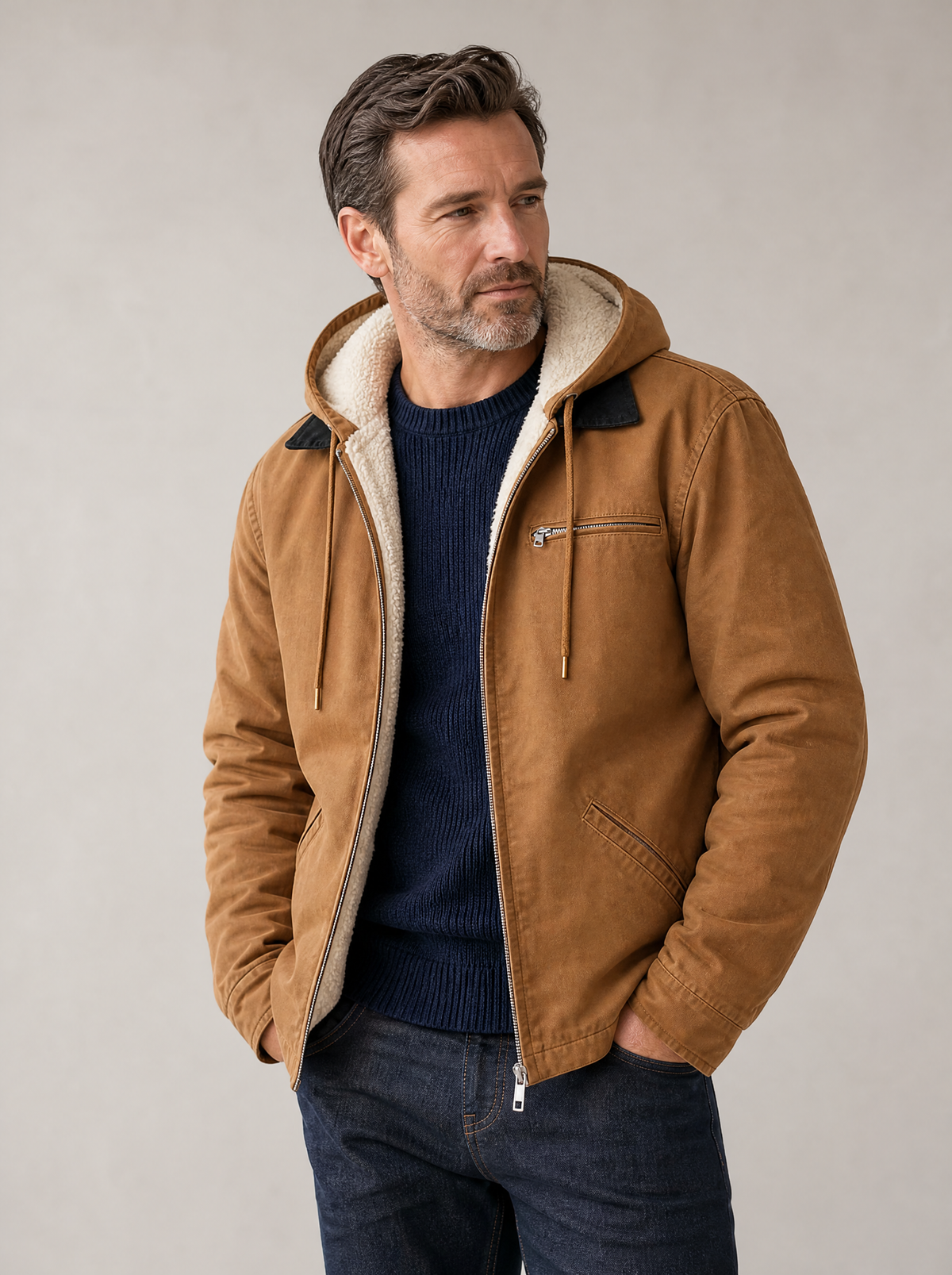 Eoin | The Canvas Fleece-Lined Hooded Jacket