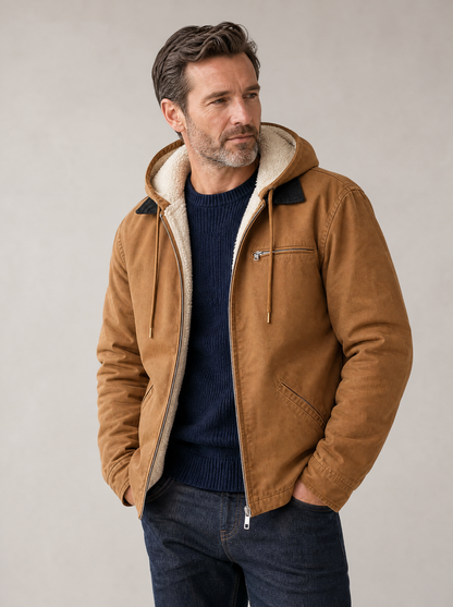 Eoin | The Canvas Fleece-Lined Hooded Jacket